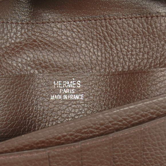 1:1 Quality Hermes Bearn Japonaise Smooth Leather Tri-Fold Wallet H308 Dark Replica - Click Image to Close